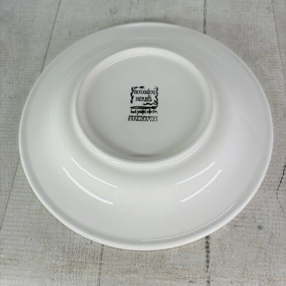 Tabletops BOTANICAL HERBS  Green Leaves Hand Painted Lunch Salad Plates Set of 5 - Picture 5 of 16